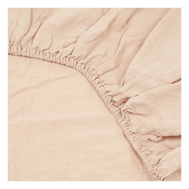 Washed linen fitted sheet-product