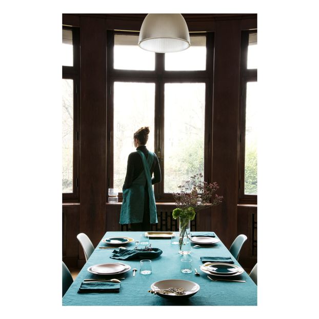 Washed linen Japanese apron-product