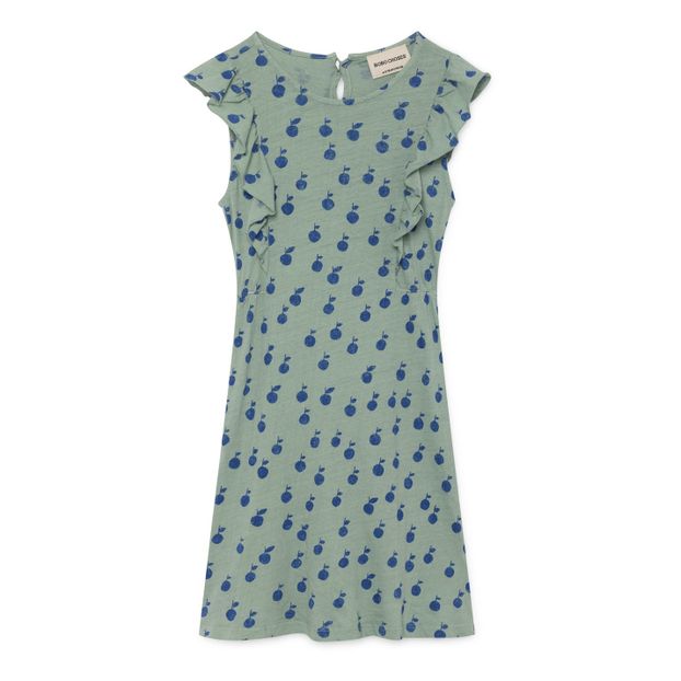 Orange printed cotton and linen dress -product