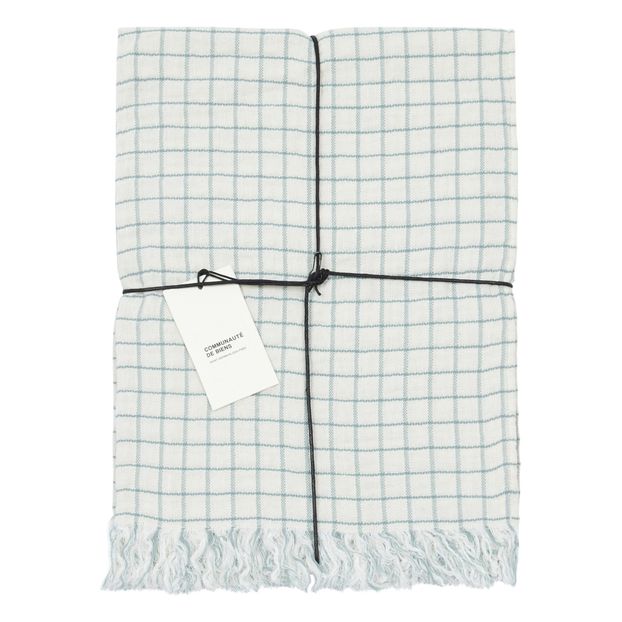 Plaid à carreaux en toile de lin lavé-product