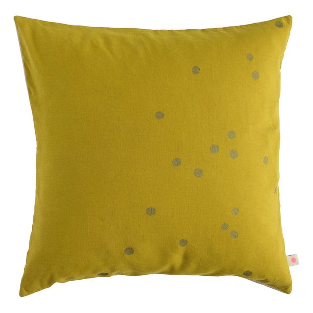 Housse de coussin à pois or Lina-product