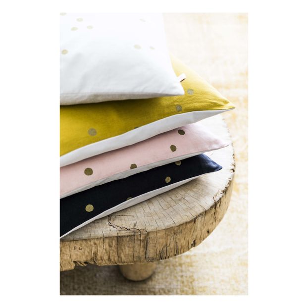 Housse de coussin à pois or Lina-product