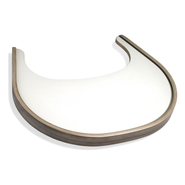 Seggiolone evolutivo con tavolino Tibu, struttura in metallo e legno, cavallo in cuoio noce-product