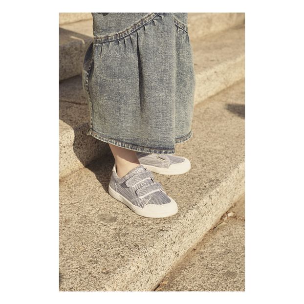 Stitch twill velcro trainers-product