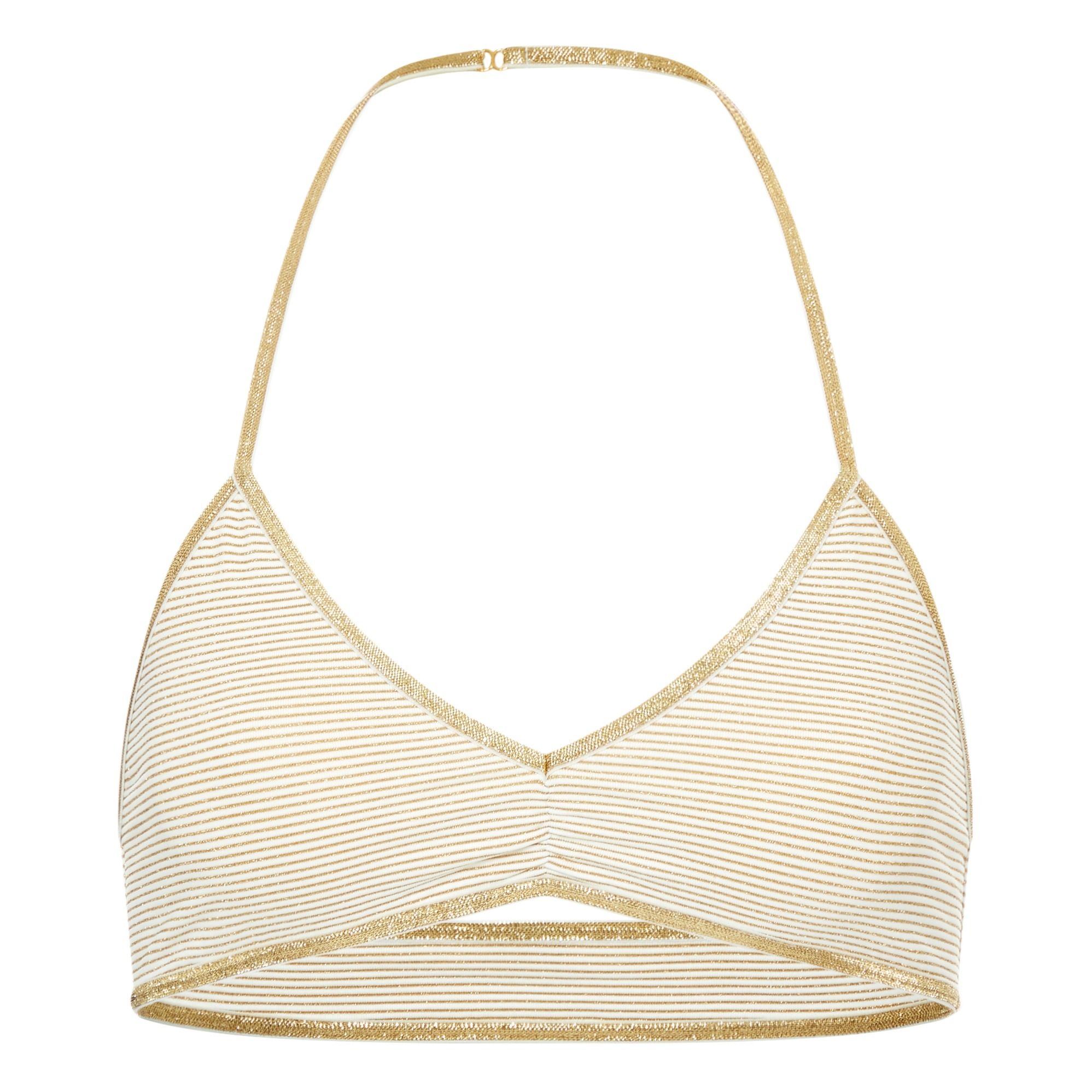 La Nouvelle Ad Le Striped Bikini Top Gold Smallable