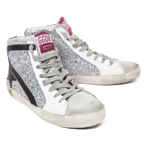 Slide Glitter Leather Trainers-product
