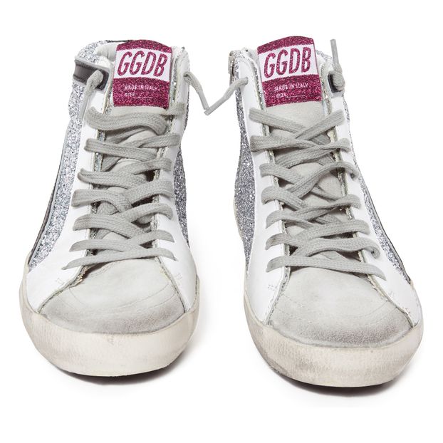 Slide Glitter Leather Trainers-product