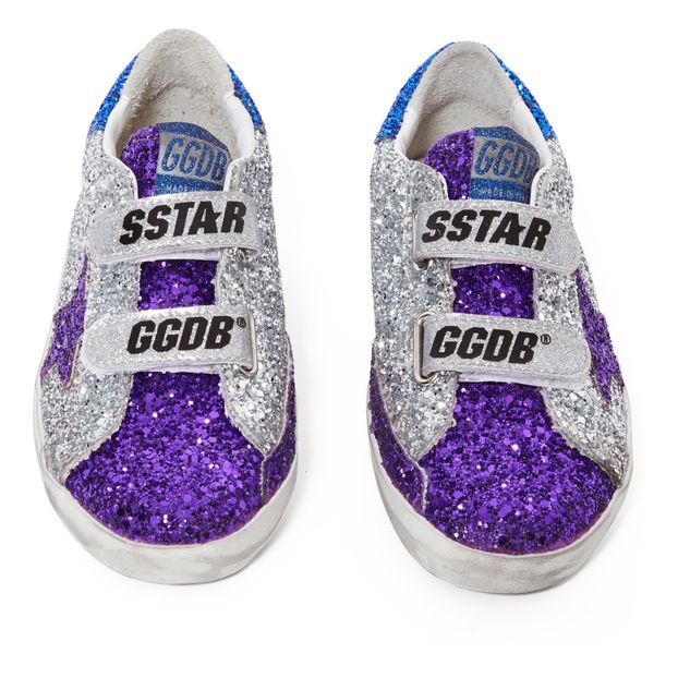 Old School Glitter Leather Trainers-product