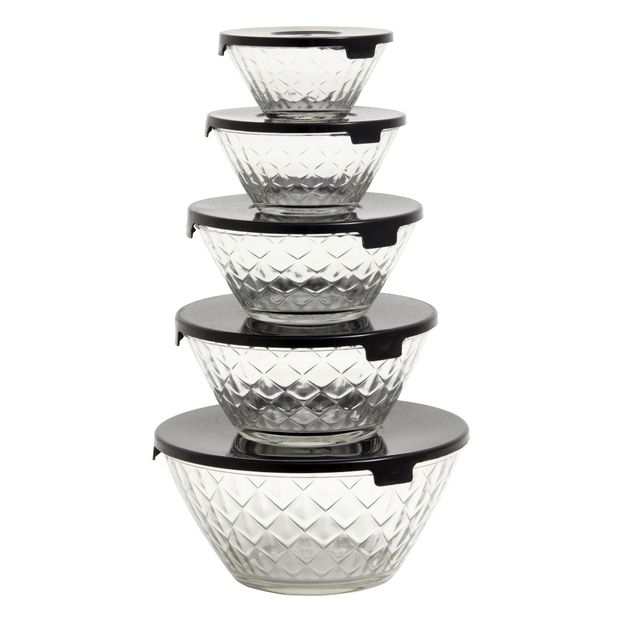 Cuencos herméticos de cristal - Set de 5-product