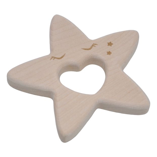 Anneau de dentition en bois étoile-product