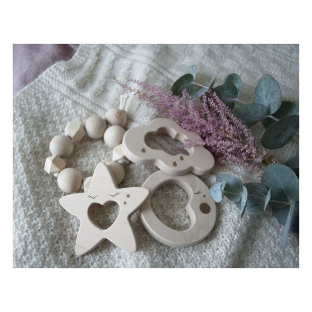 Anneau de dentition en bois lune-product
