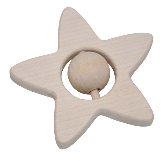 Hochet en bois étoile-product