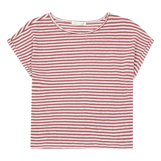 Striped linen and cotton T-shirt-product