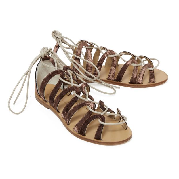 Velvet Laced Sandals-product