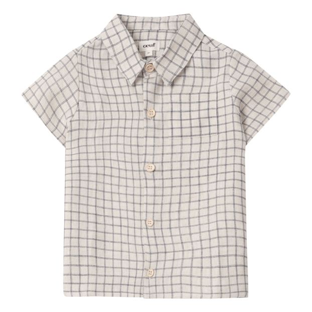 Checked linen shirt-product