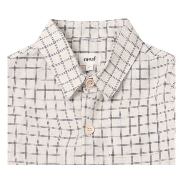 Checked linen shirt-product