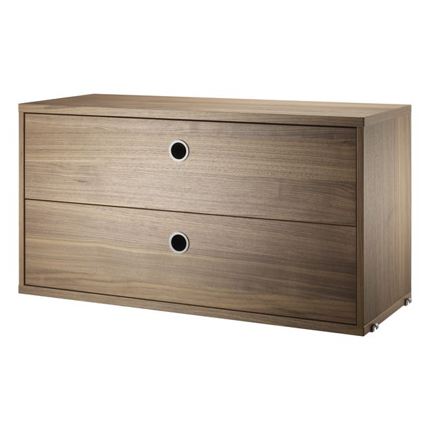 Cassettiera a 2 cassetti in noce 78x30 cm-product