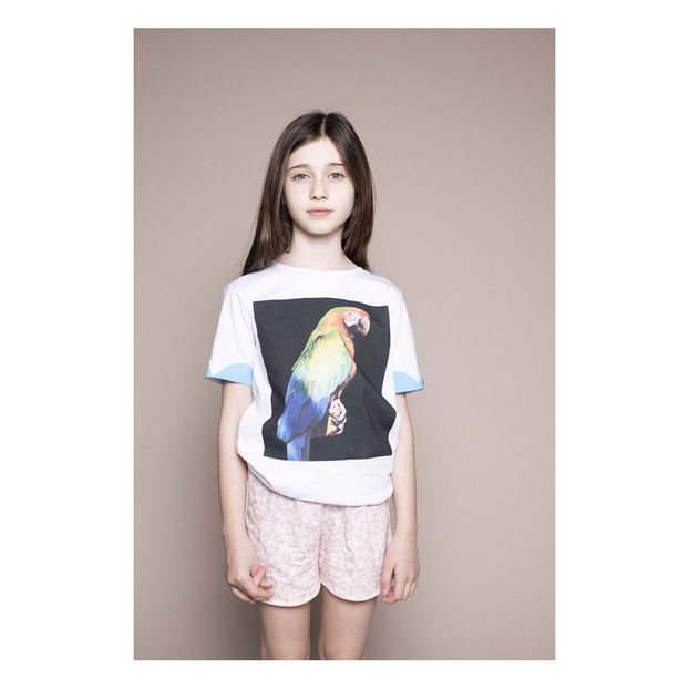 T-shirt Parrot Print Coton Bio-product