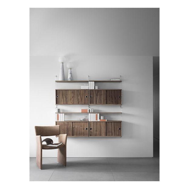 Regal aus Nussbaumholz 78x30 cm - 3er-Set-product