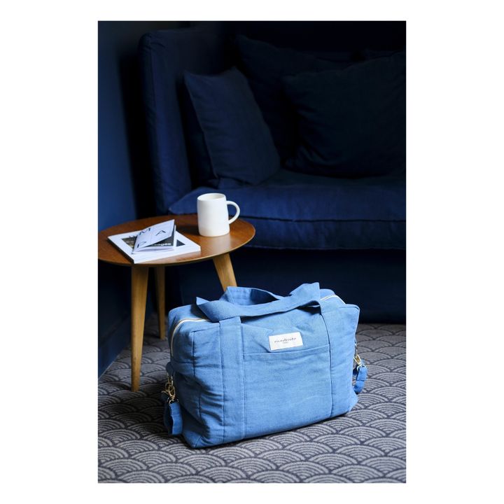 Bolso cambiador Darcy de algodón reciclado | Denim claro- Imagen del producto n°1