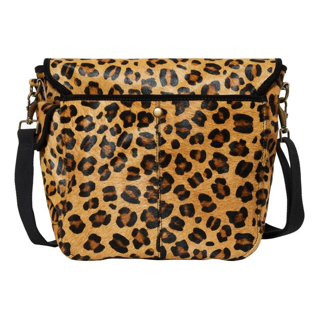 Bolso Bandolera Grande de Cuero Leopardo-product