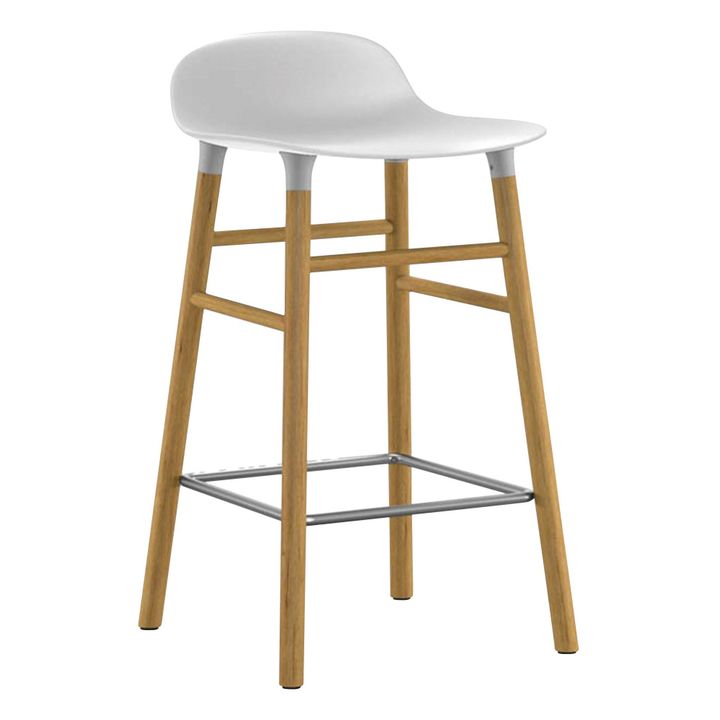 Taburete Form de roble | Blanco- Imagen del producto n°0