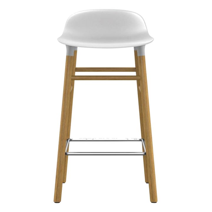 Tabouret Form en chêne | Blanc- Image produit n°2