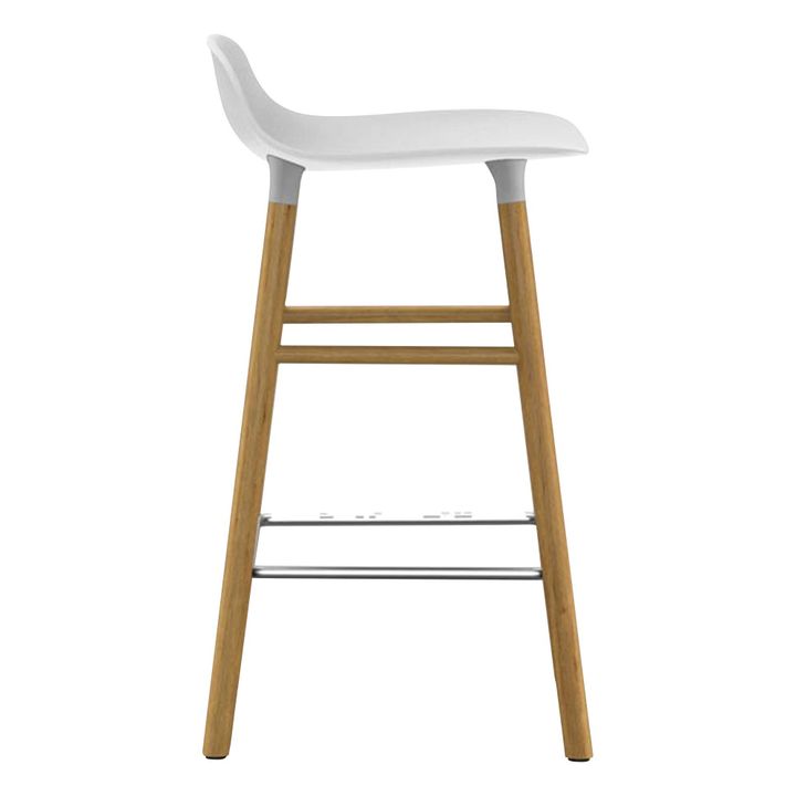Tabouret Form en chêne | Blanc- Image produit n°3