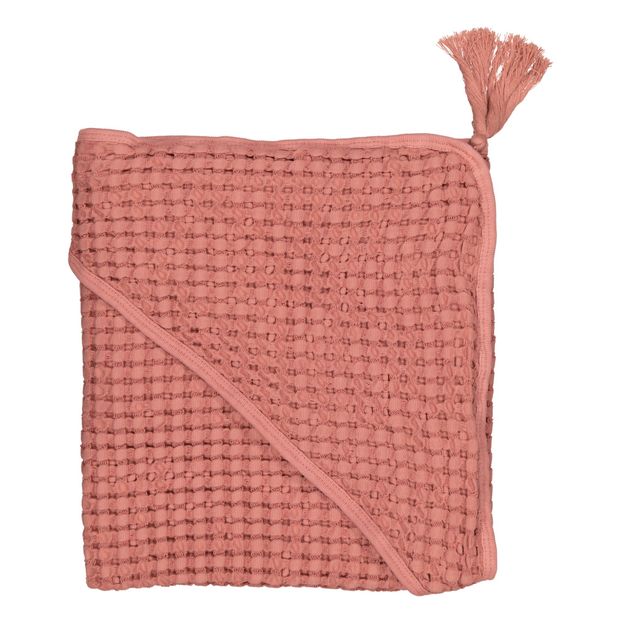 Capa de baño de gasa de algodón con pompón, estampado-product