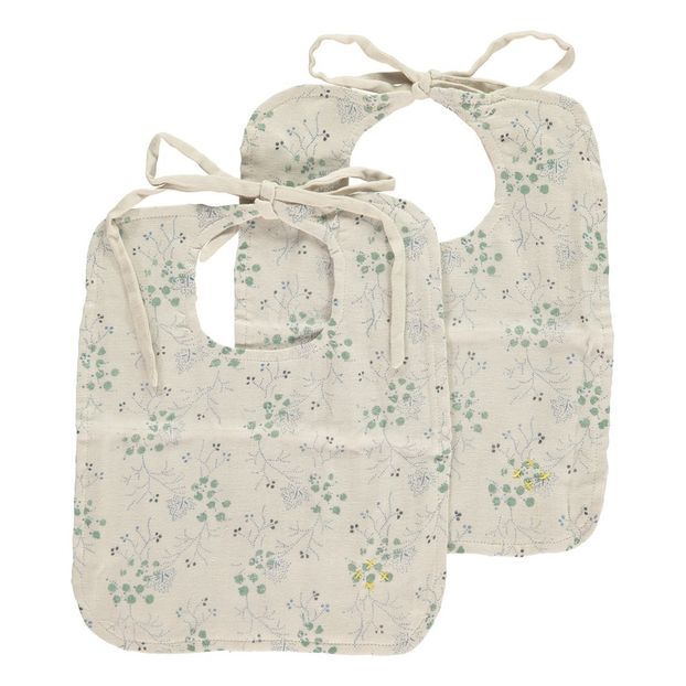 Bavoirs réversibles Minako Floral en coton - Set de 2-product