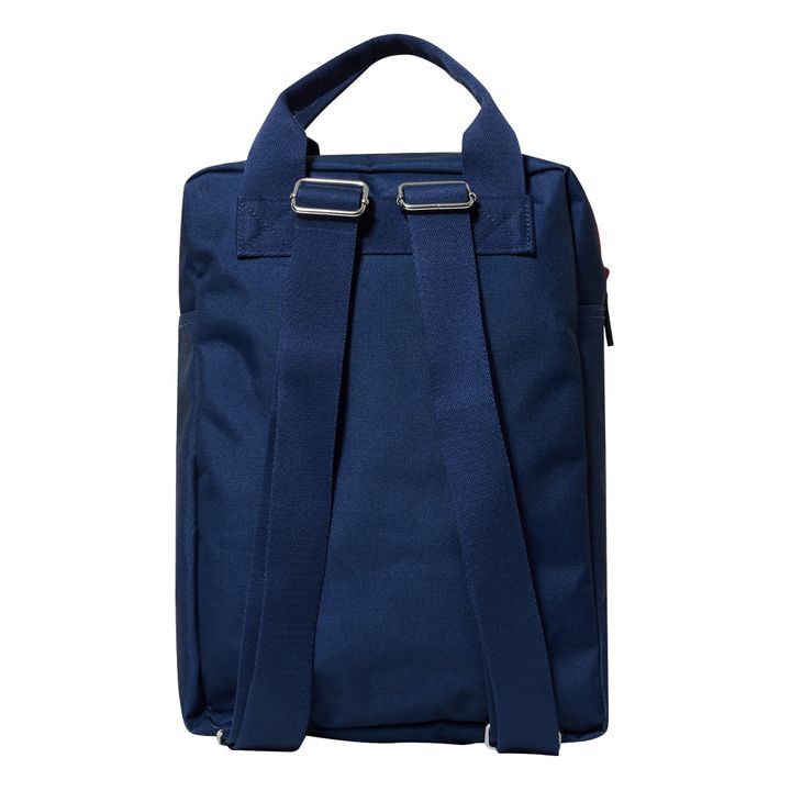 Mochila Grande Plástico Reciclado Cremallera Azul Marino- Imagen del producto n°2