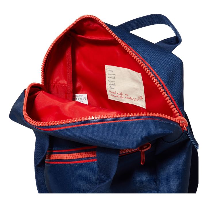 Mochila Grande Plástico Reciclado Cremallera Azul Marino- Imagen del producto n°3