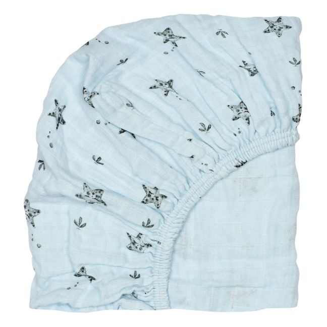 Olivia starfish fitted sheet Blue
