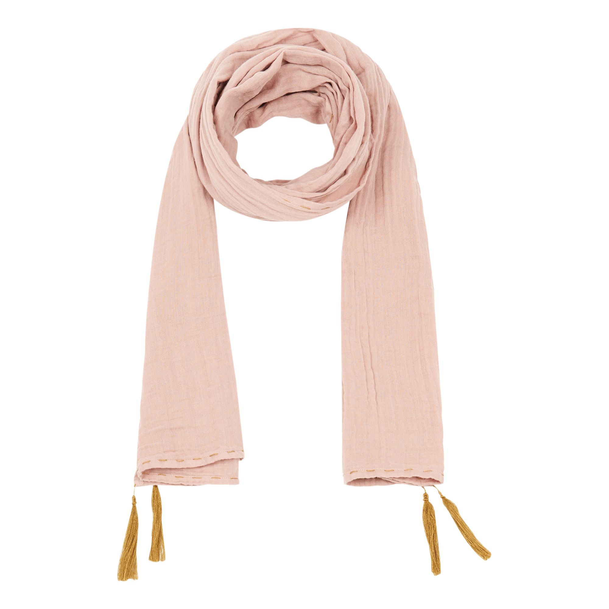 Numero 74 - Foulard Pompons 50*200 - Collection Femme - - Dusty Pink S007