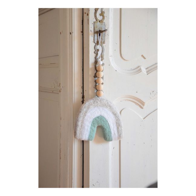 Rainbow mobile in felted wool | Light grey