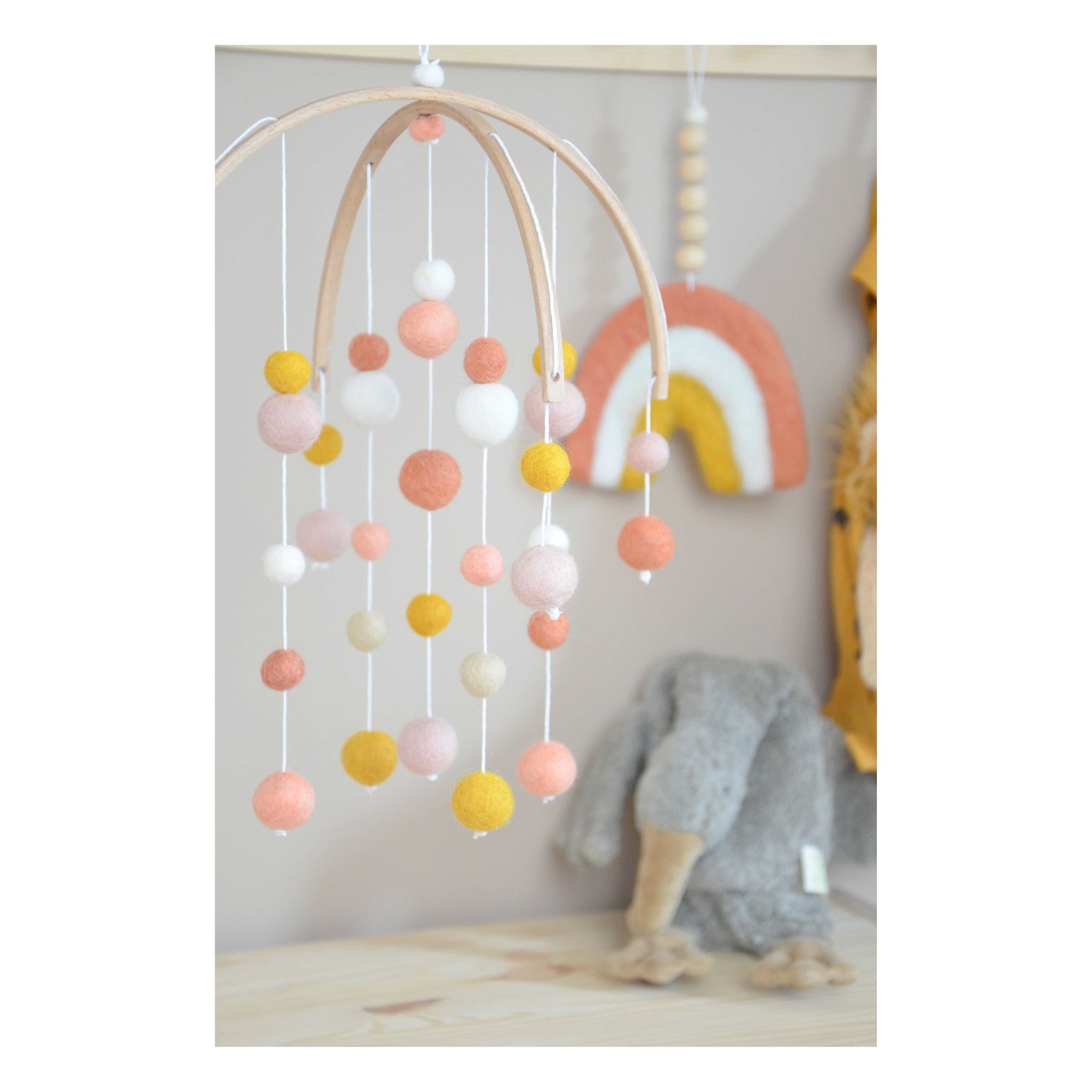 Wool felt mobile Blush Calm Design Baby