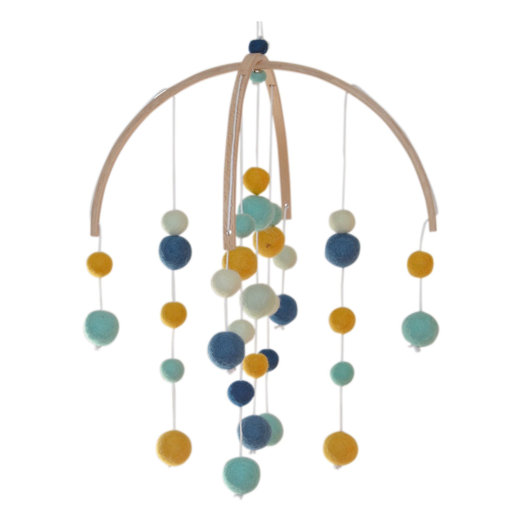 Wool felt mobile Peacock blue Calm Design Baby
