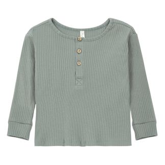 Rylee + Cru T-Shirt Ribbed Henely aus Rippenstrick-listing