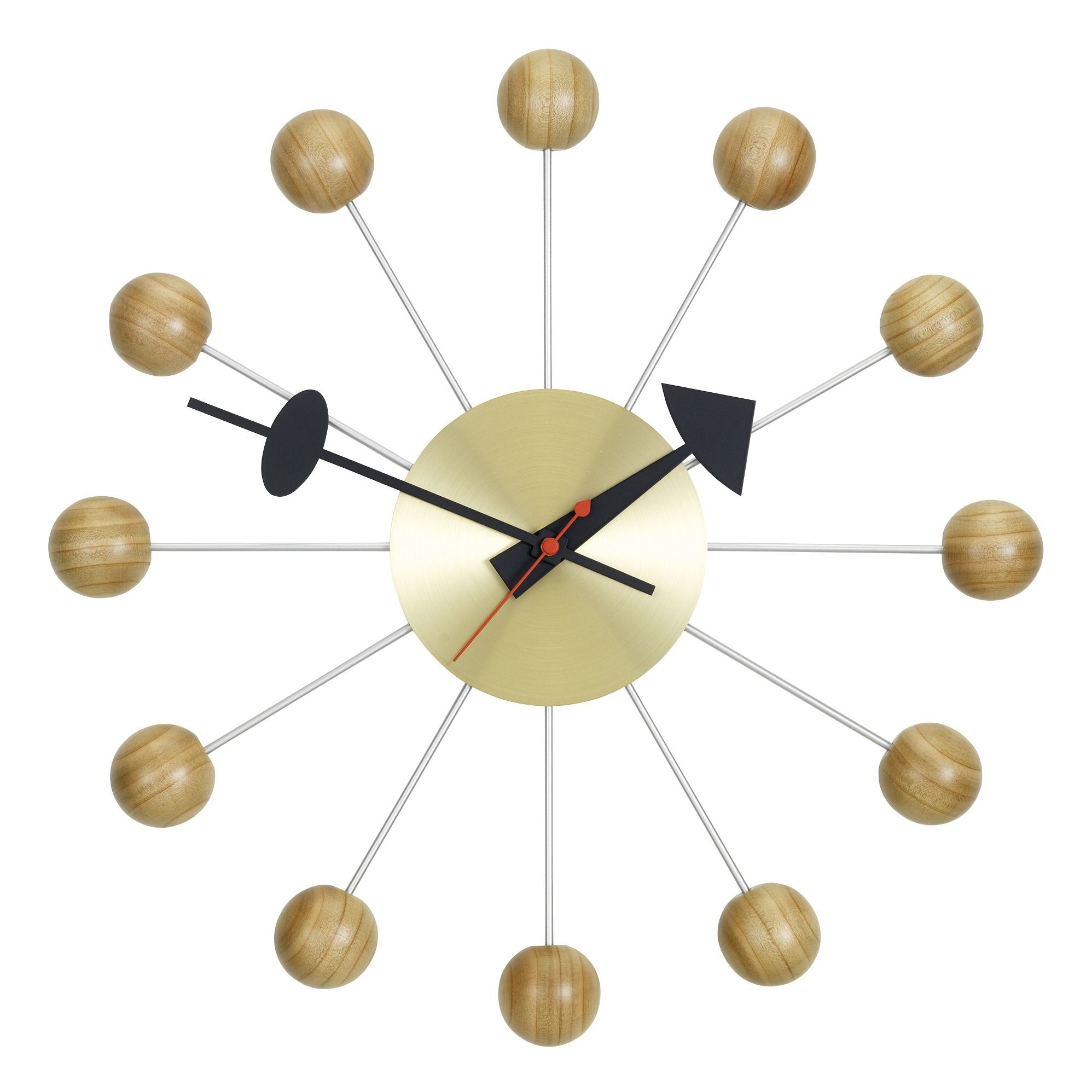 Vitra - Horloge murale Ball clock - George Nelson - Cerisier