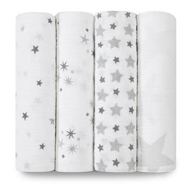 Maxi Swaddle - Grey Stars - Pack of 4