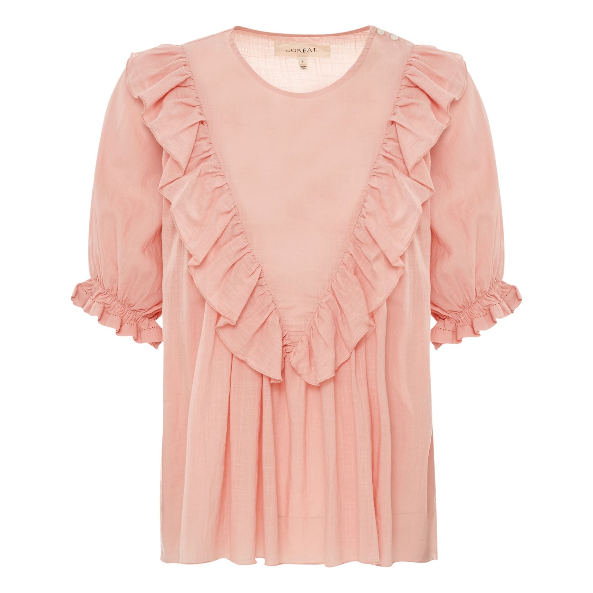 The Great - Blouse Ruffle Triangle - Fille - Rose pâle
