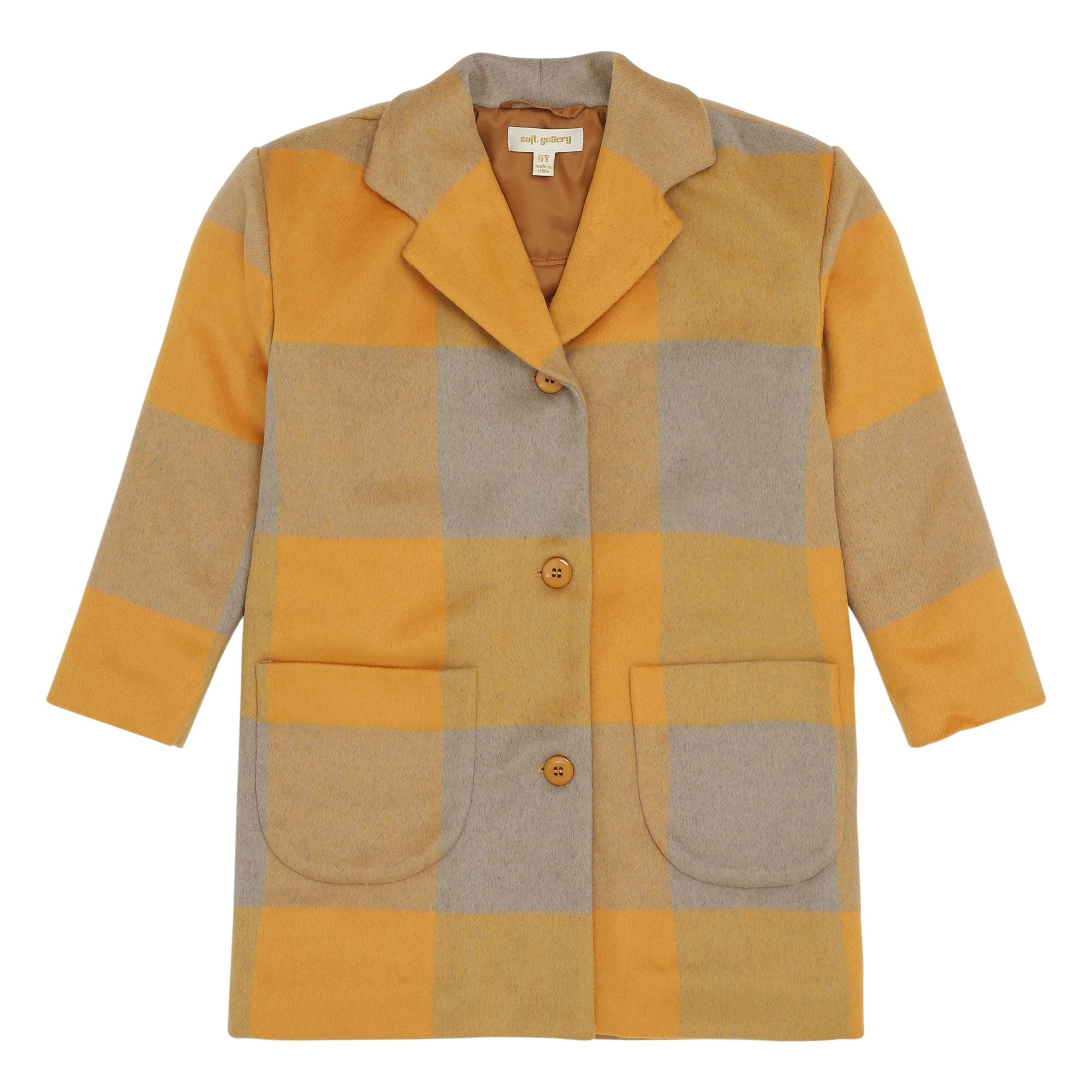 Soft Gallery - Manteau Eveleen Check - Fille - Jaune