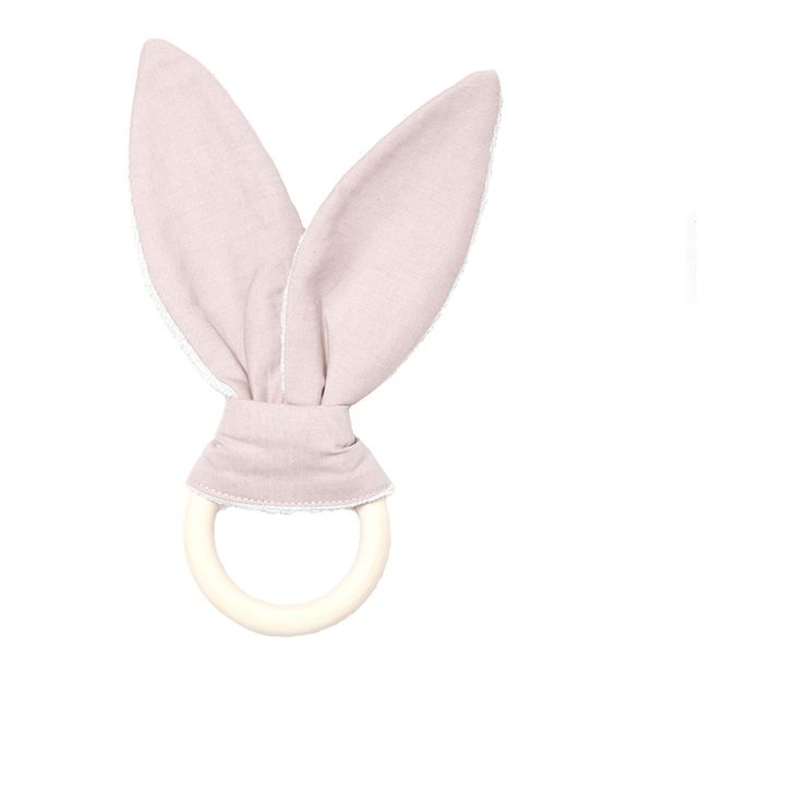 Organic Cotton Bunny Teething Ring - 7x15cm | Pink- Product image n°0