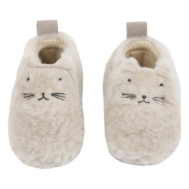 Socken mit Pelzimitat Beige Socken mit Pelzimitat Beige