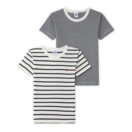 Petit Bateau - Lot 2 T-shirts Iconiques - Fille - Bleu marine