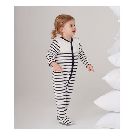 Belly Velour Pyjamas White Petit Bateau Fashion Baby