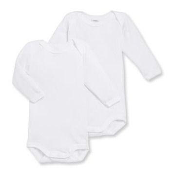 Long-sleeve Playsuit - Set of 2 White