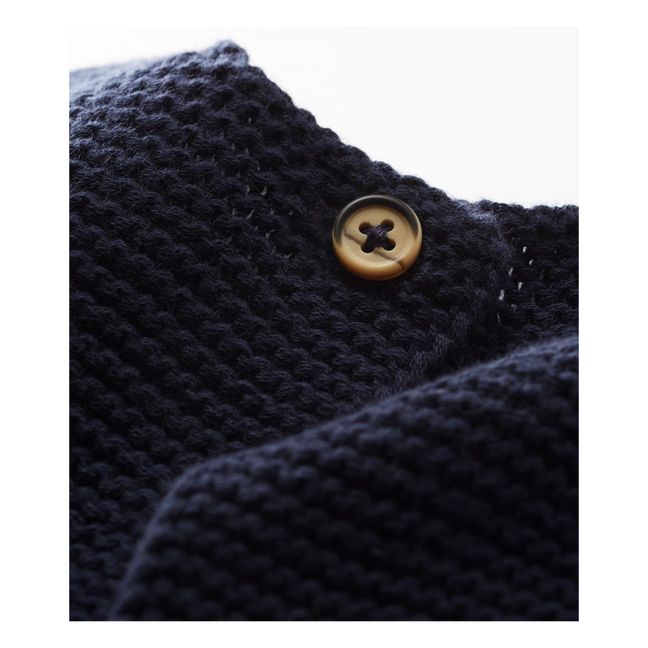 Strickweste Mousse Point Fabalero Bio-Baumwolle | Navy
