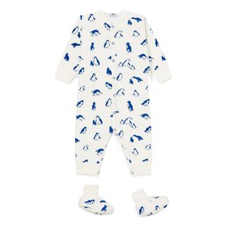 Petit Bateau Set Pyjama + Socken Frottee-listing