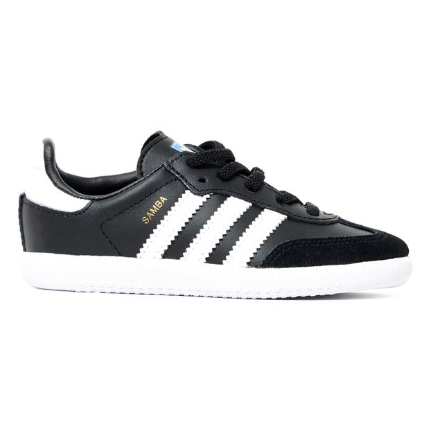 Samba Leather Trainers with Laces Black 